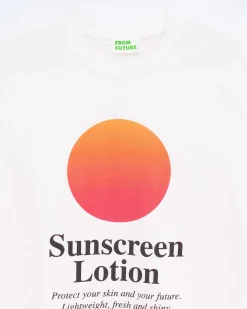 Hot FROM FUTURE T-Shirt Col Rond Manches Courtes Blanc