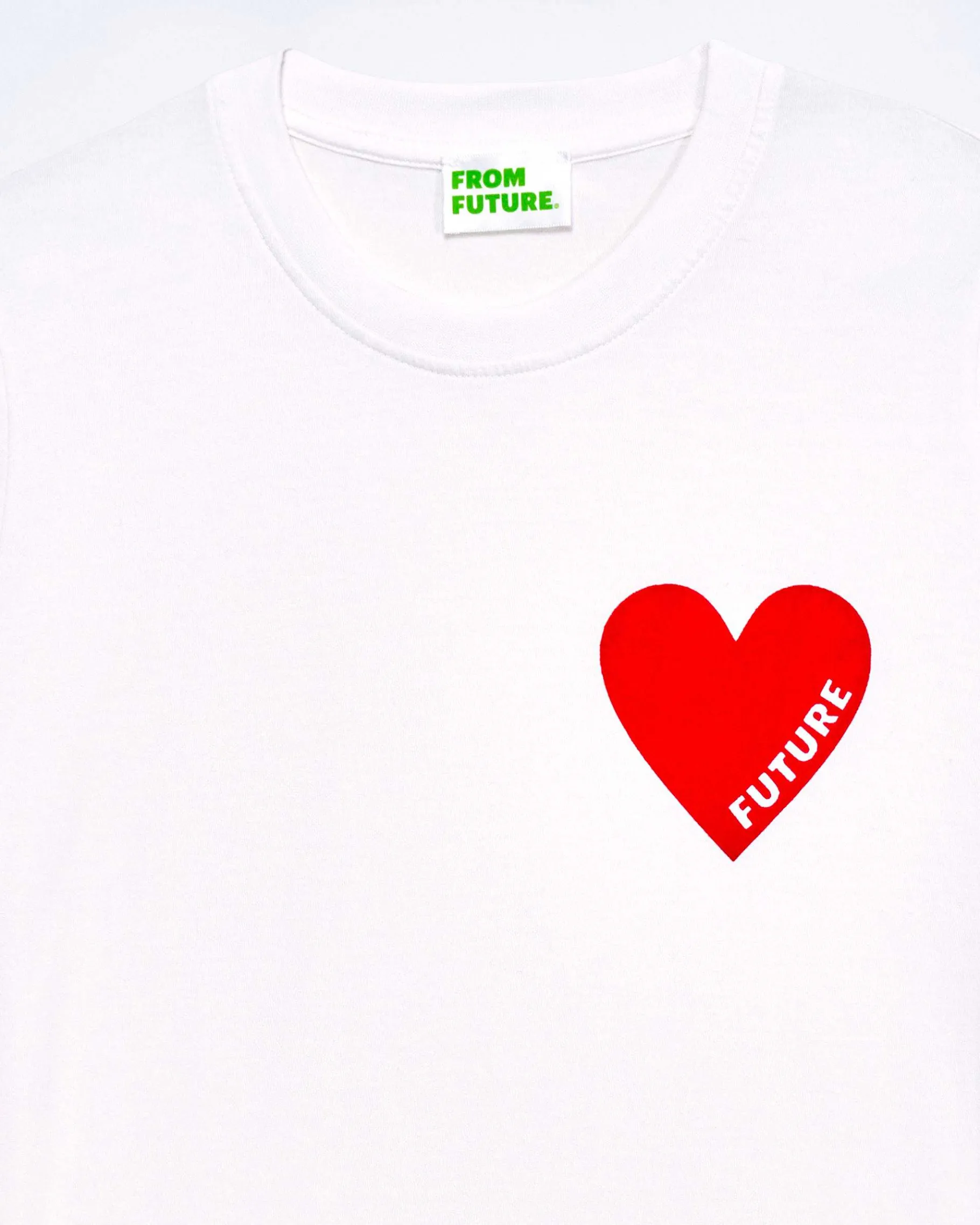 Discount FROM FUTURE T-Shirt Col Rond Manches Courtes Blanc