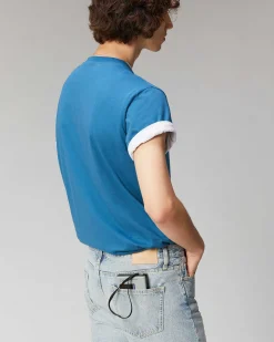 Outlet FROM FUTURE T-Shirt Col Rond Oversize Prussian Blue