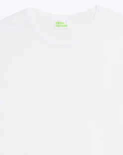 New FROM FUTURE T-Shirt Col Rond Uni Blanc