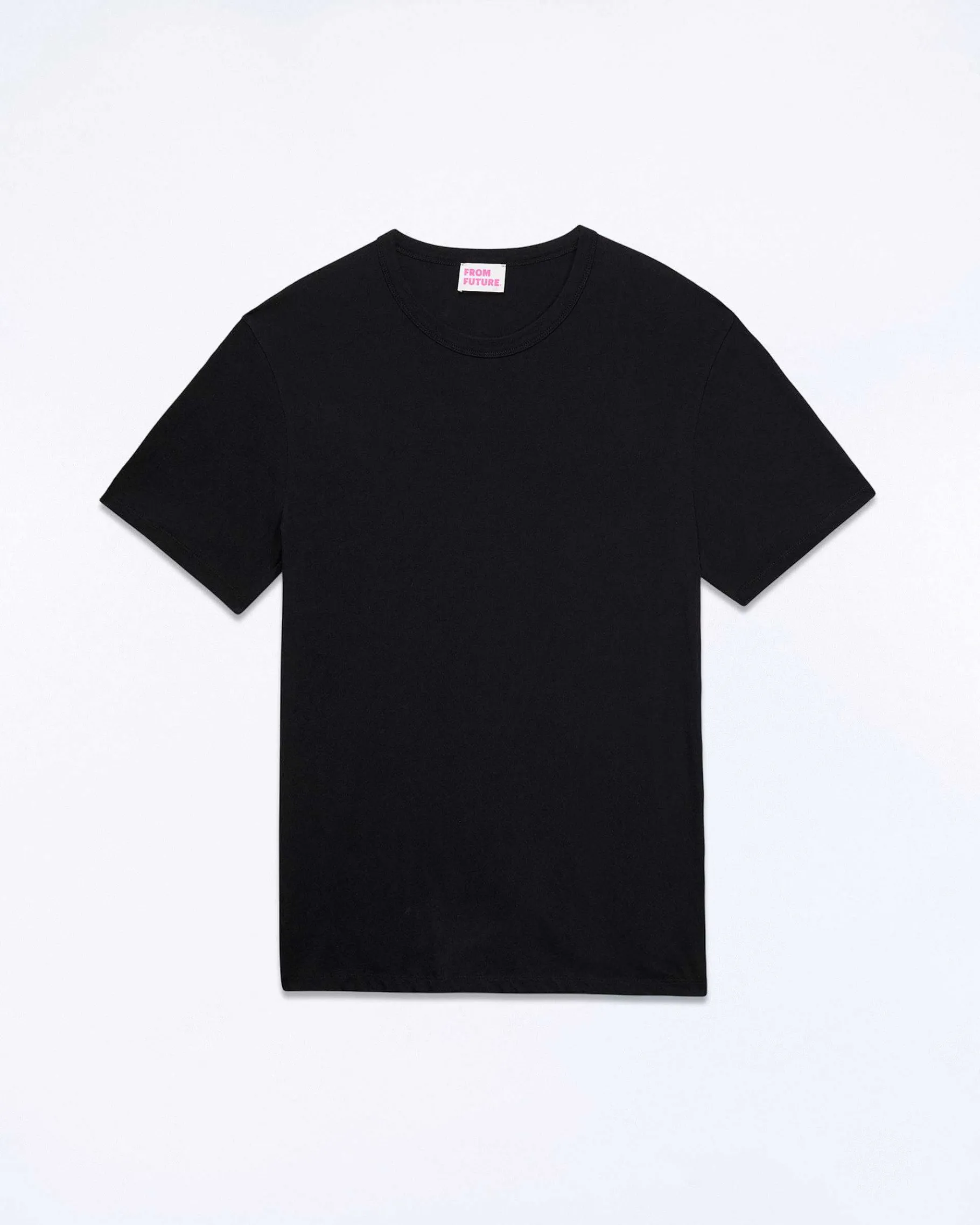 Discount FROM FUTURE T-Shirt Col Rond Uni Noir