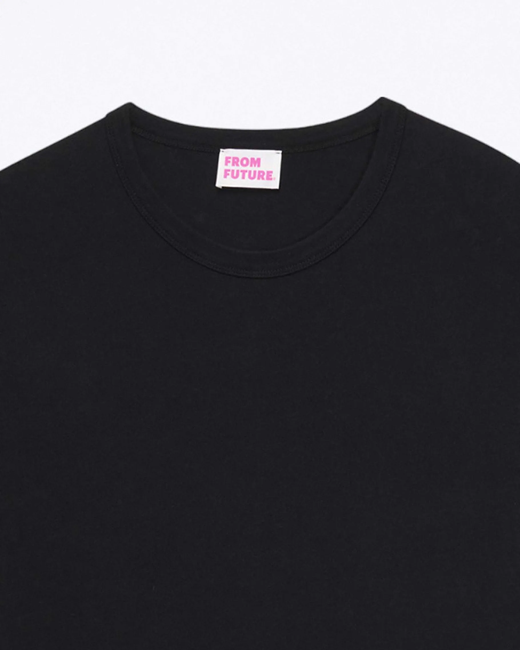Discount FROM FUTURE T-Shirt Col Rond Uni Noir