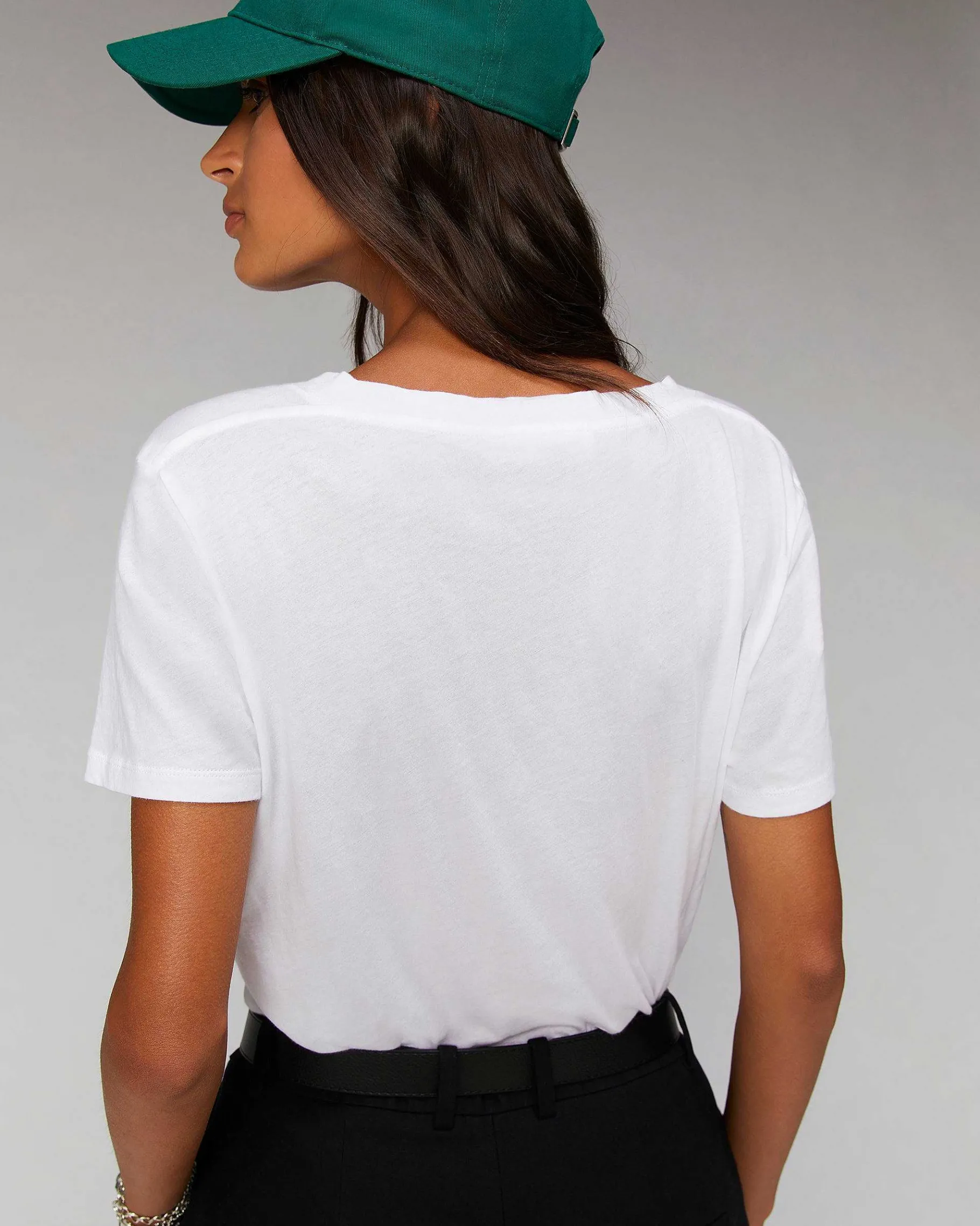 Online FROM FUTURE T-Shirt Col V Basique Blanc