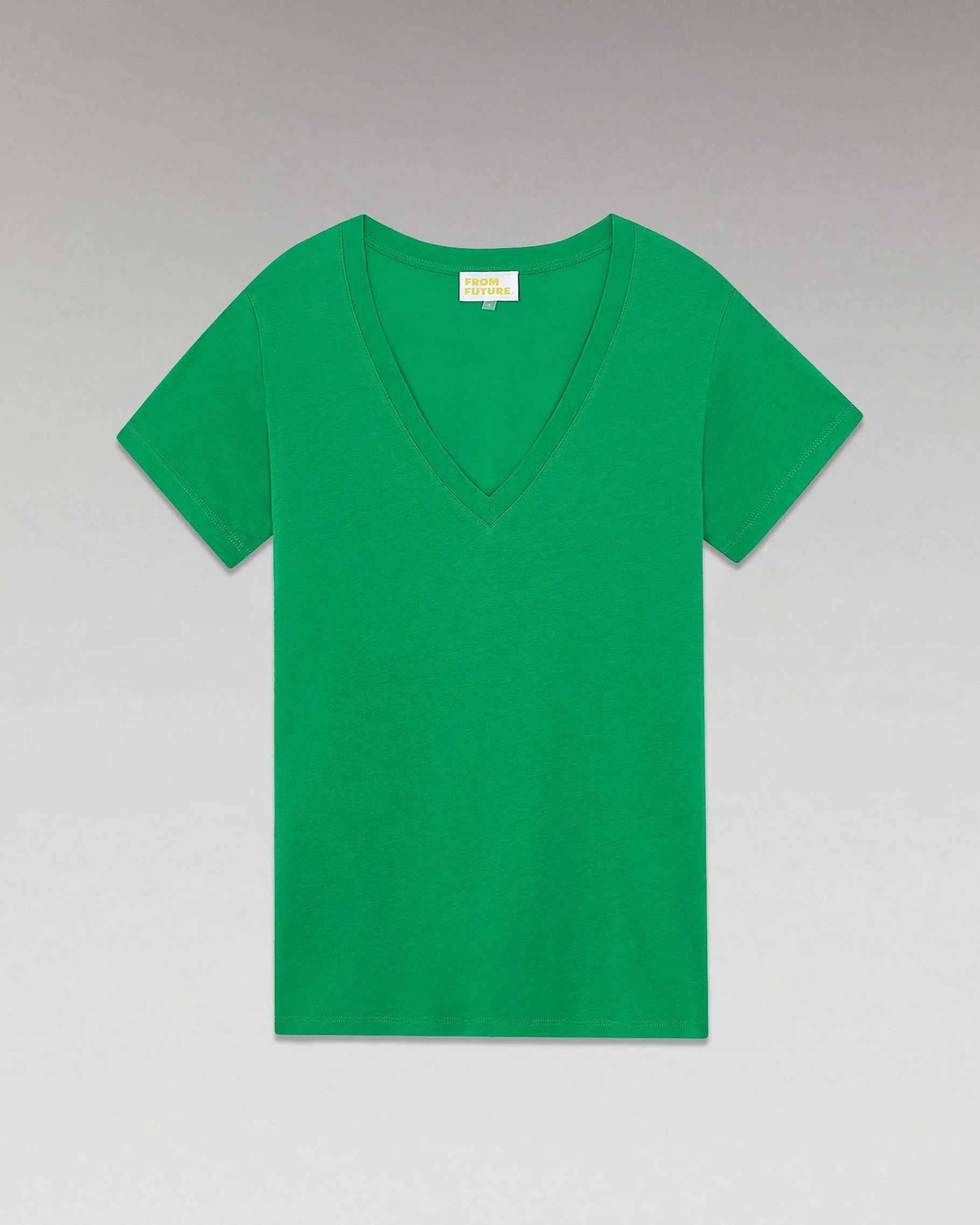 Outlet FROM FUTURE T-Shirt Col V Basique Summer Green