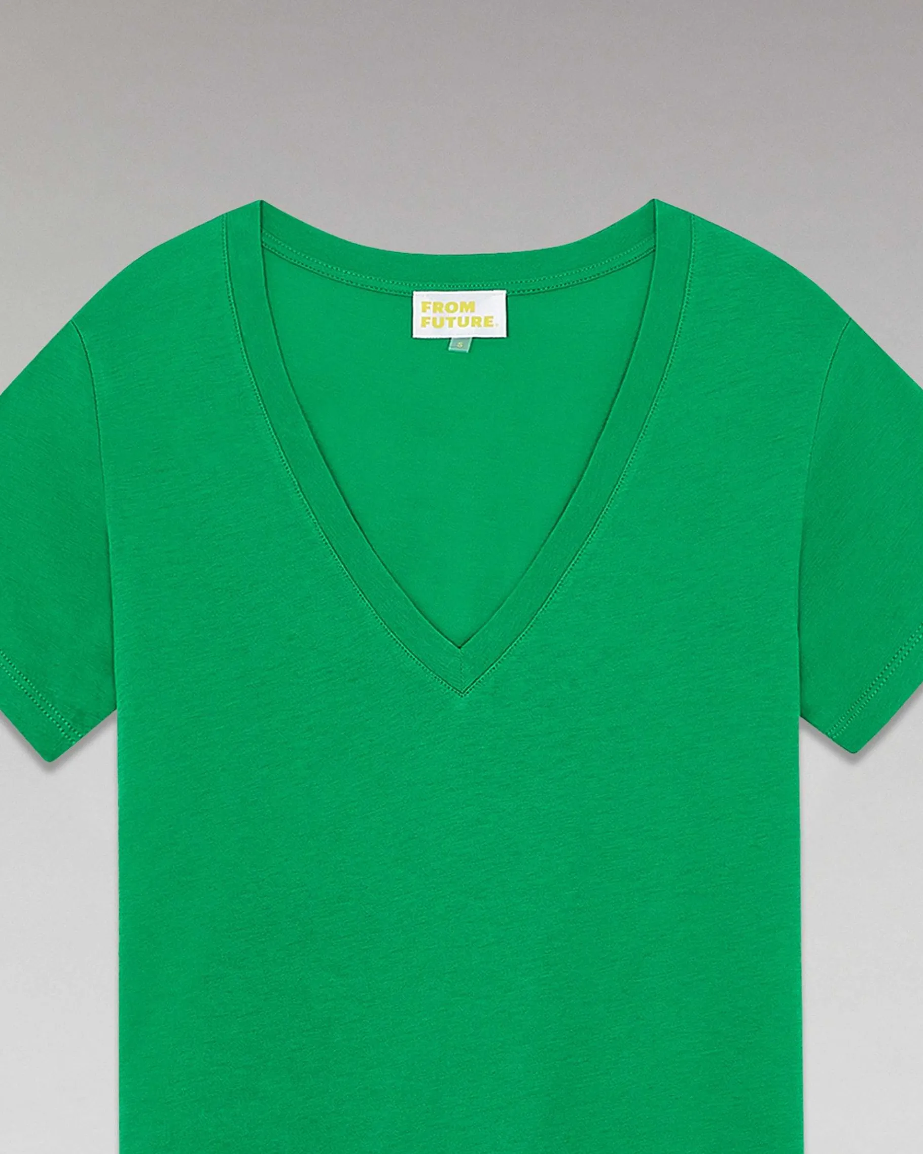 Outlet FROM FUTURE T-Shirt Col V Basique Summer Green
