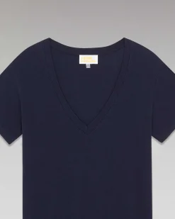 Discount FROM FUTURE T-Shirt Col V Basique Navy