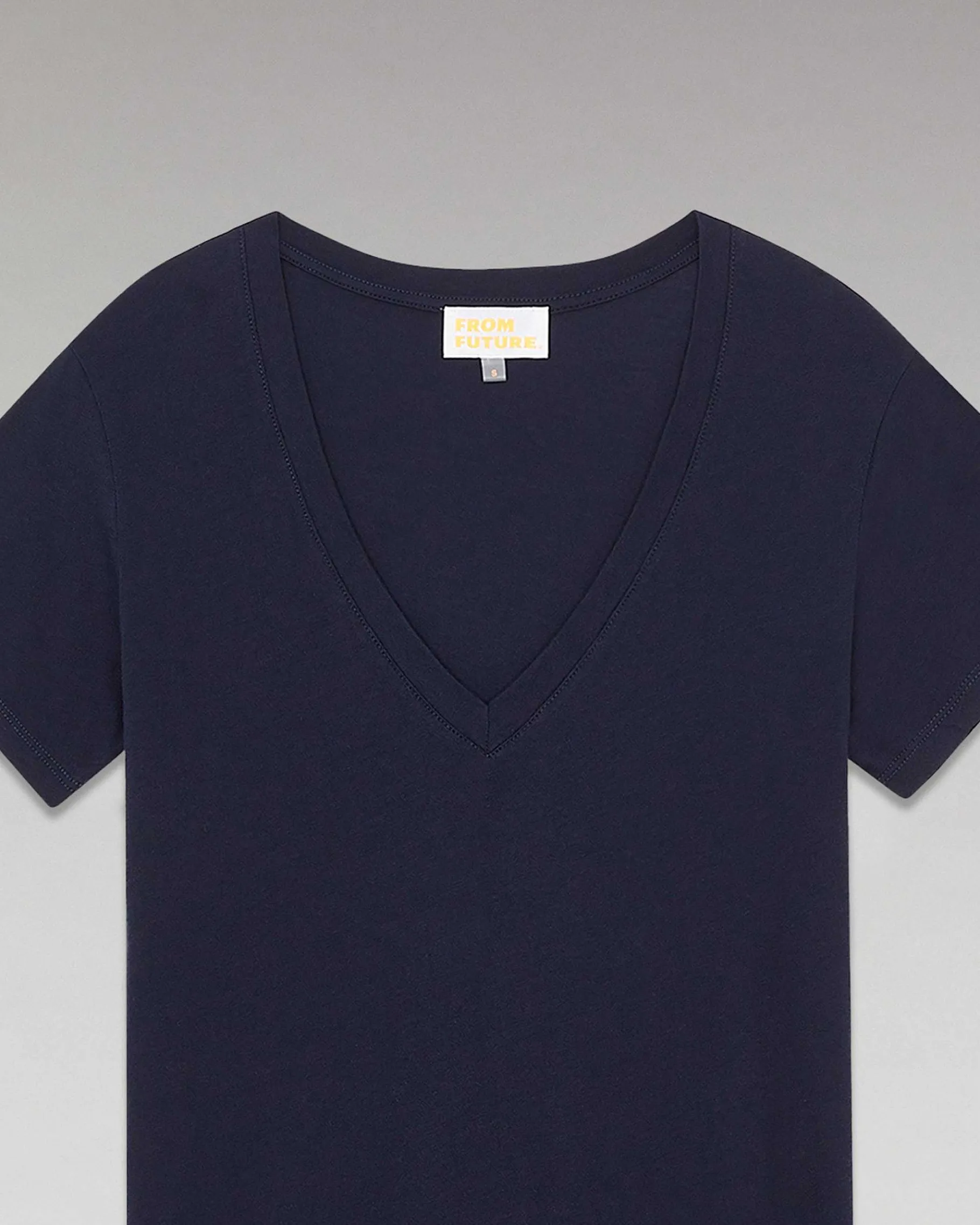 Discount FROM FUTURE T-Shirt Col V Basique Navy