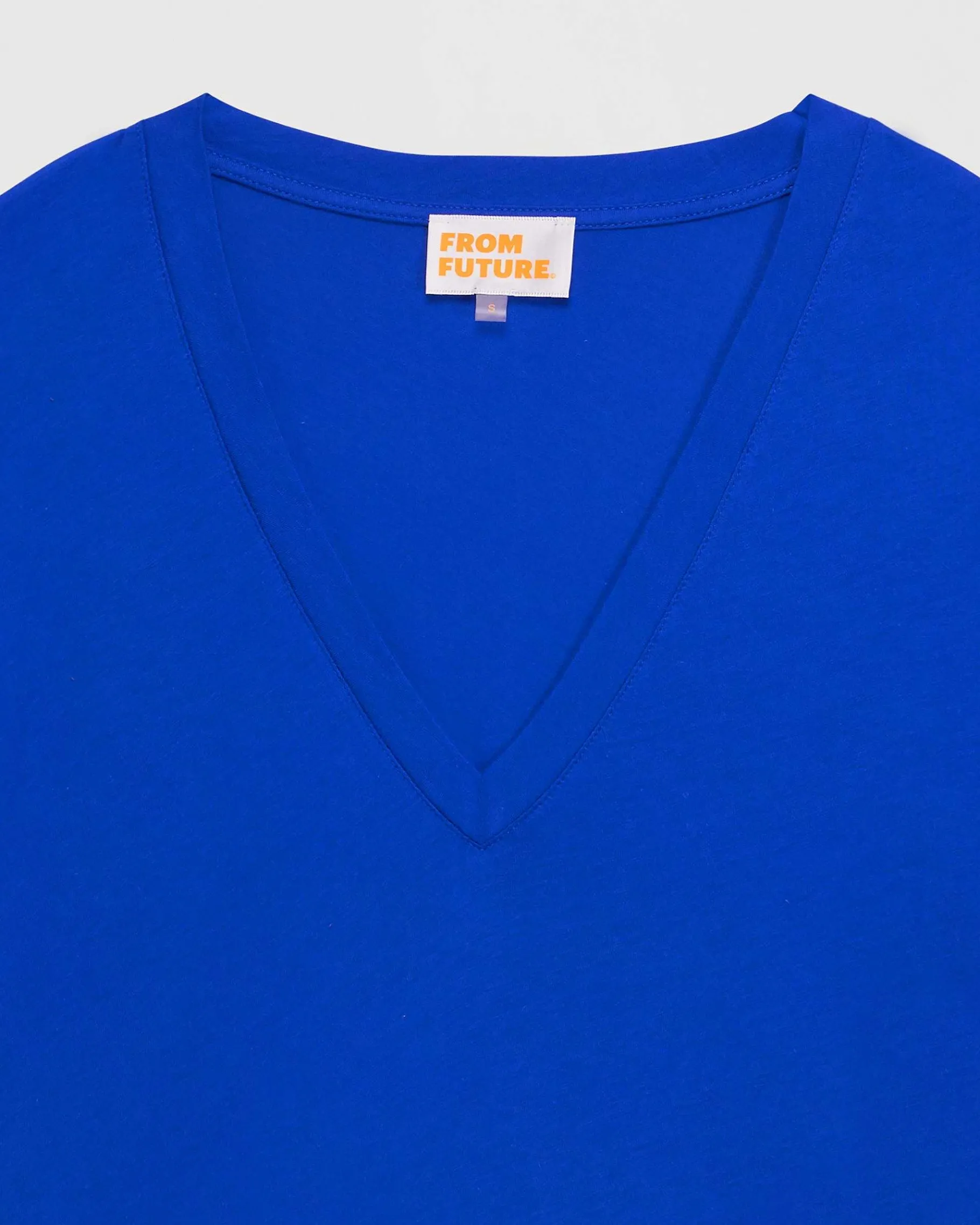 Outlet FROM FUTURE T-Shirt Col V Basique Electric Blue
