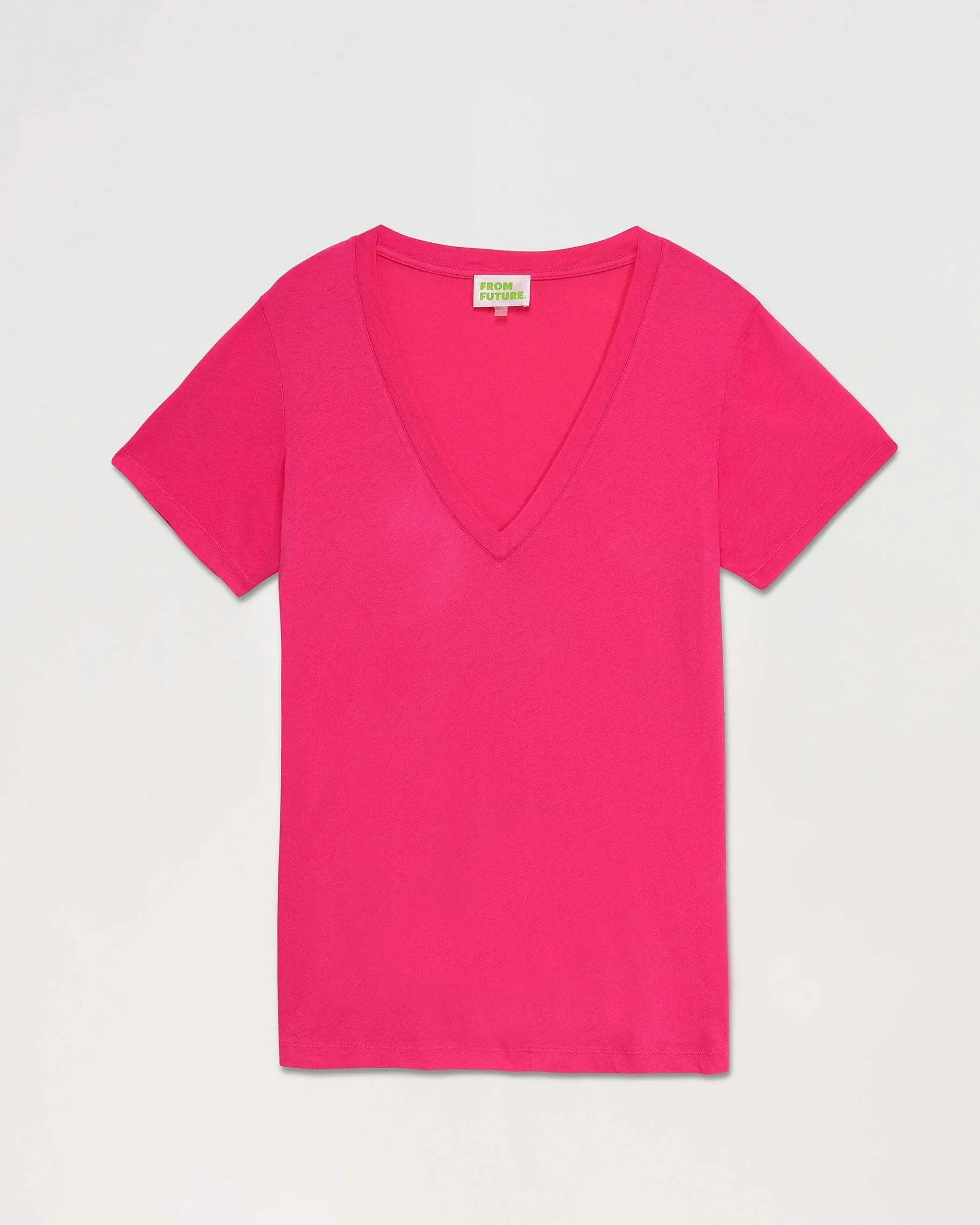Discount FROM FUTURE T-Shirt Col V Basique Holyday Pink