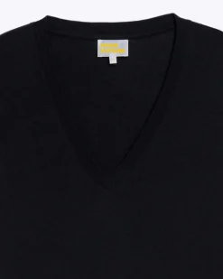 Clearance FROM FUTURE T-Shirt Col V Supima Noir