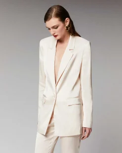 Online FROM FUTURE Veste Blazer Satinee Champagne