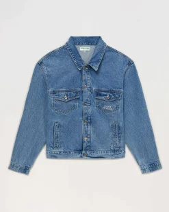 Hot FROM FUTURE Veste Jean Bleu Fonce