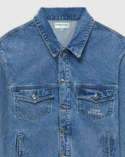 Hot FROM FUTURE Veste Jean Bleu Fonce